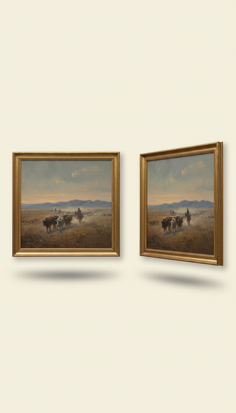 Cattle Drive at Dusk Oil on Canvas